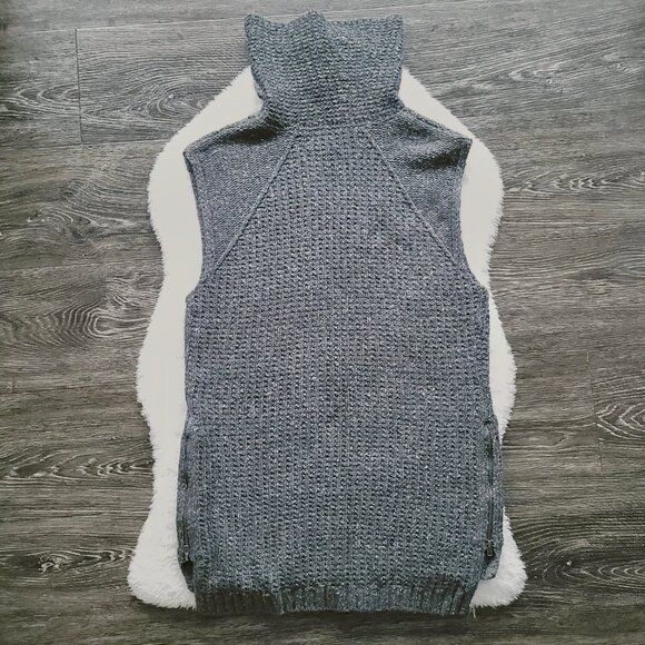 Banana Republic Wool Blend Cowlneck Sleeveless Sweater in Speckled Grey Size S - Picture 3 of 8